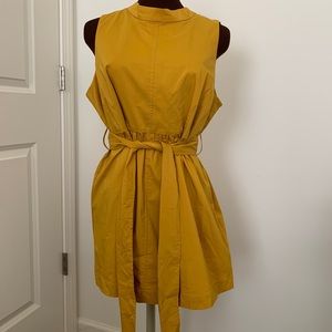 Mustard Yellow High Neck Sleeveless Dress/Top
